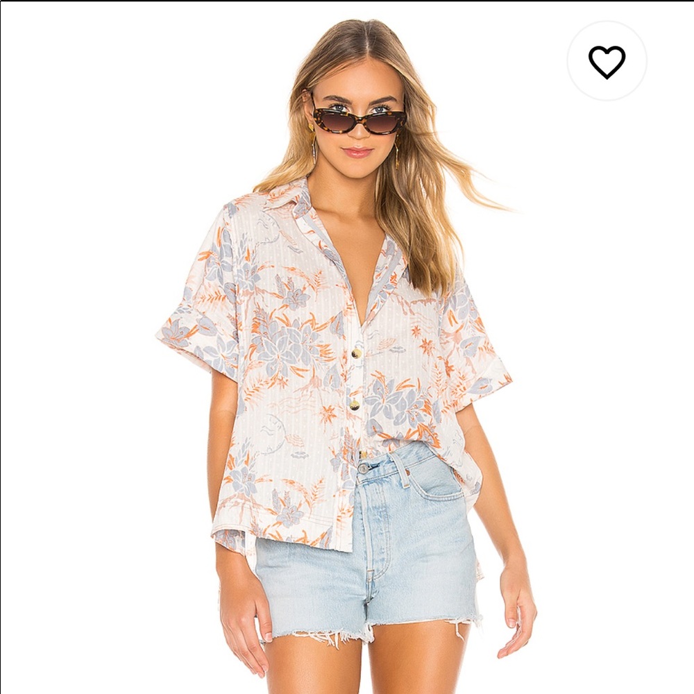 Medium Free People Love Letters Button-Down Shirt